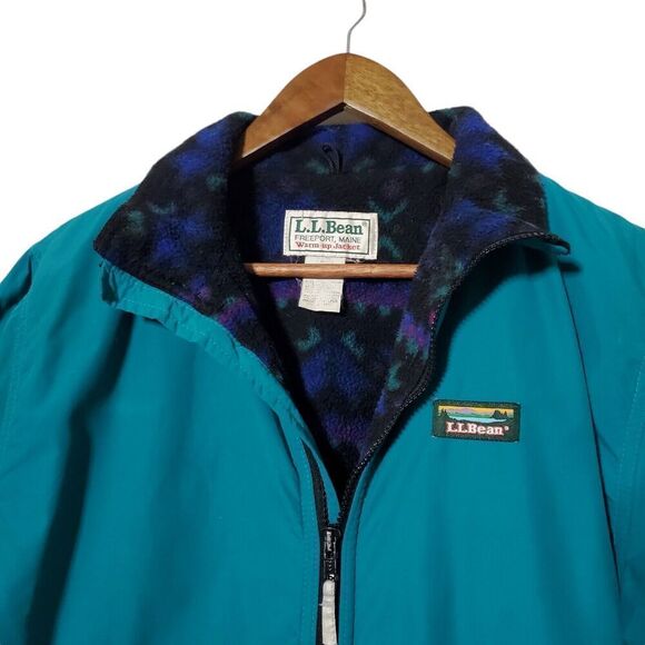 Vintage 90s L.L. Bean Warm Up Jacket Size Youth Large Fleece Winter USA Made - Picture 2 of 13